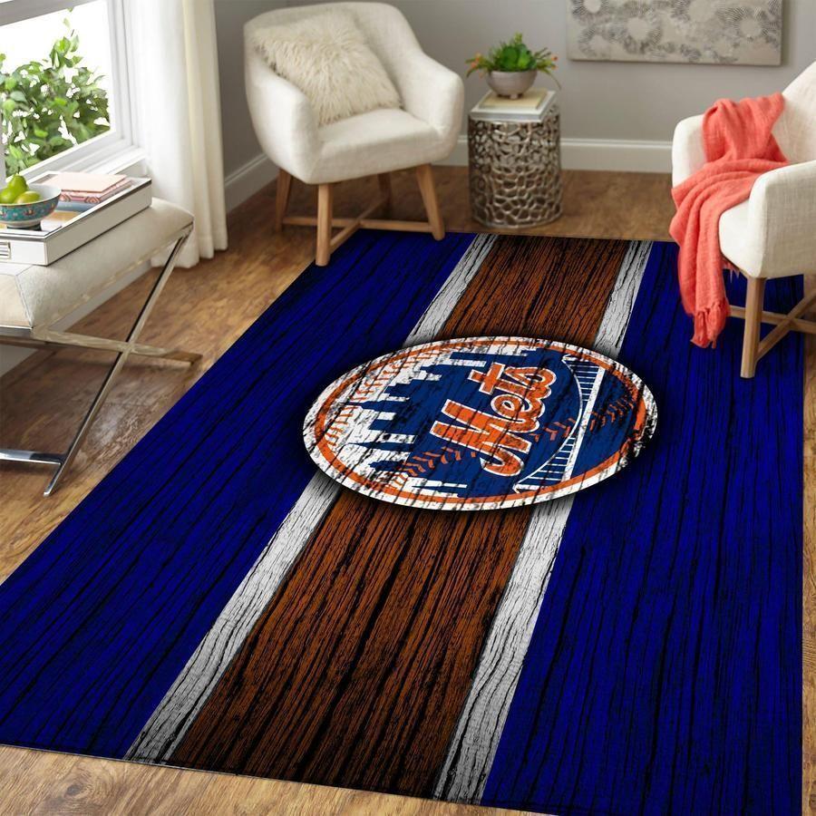 New York Mets Area Rug Mlb Team Logo Carpet