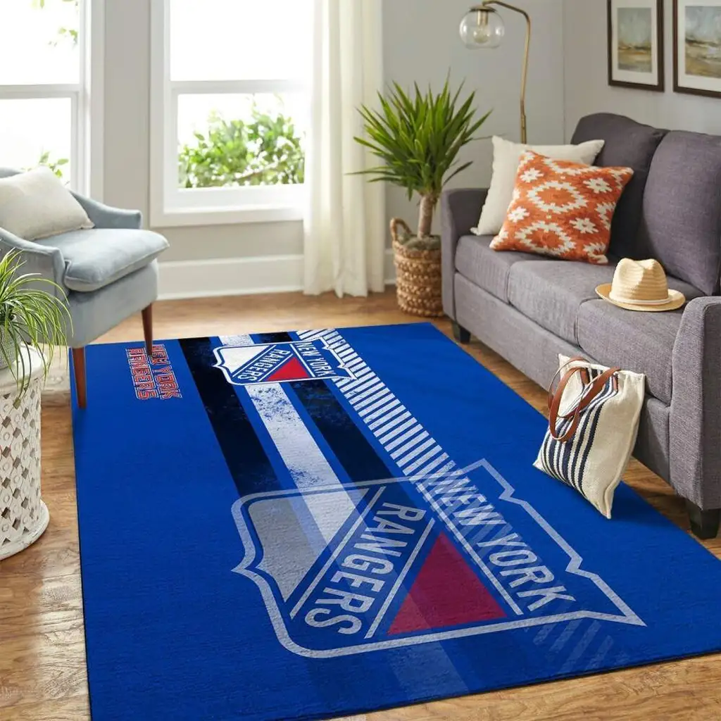 New York Rangers Rug - Perfect for Hockey Fans Blue and White