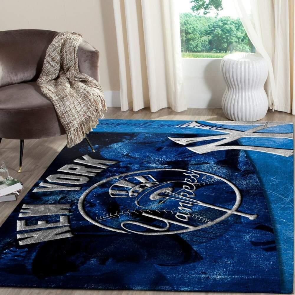 New York Yankees Area Rug Mlb Baseball Team Logo Living Room Rugs