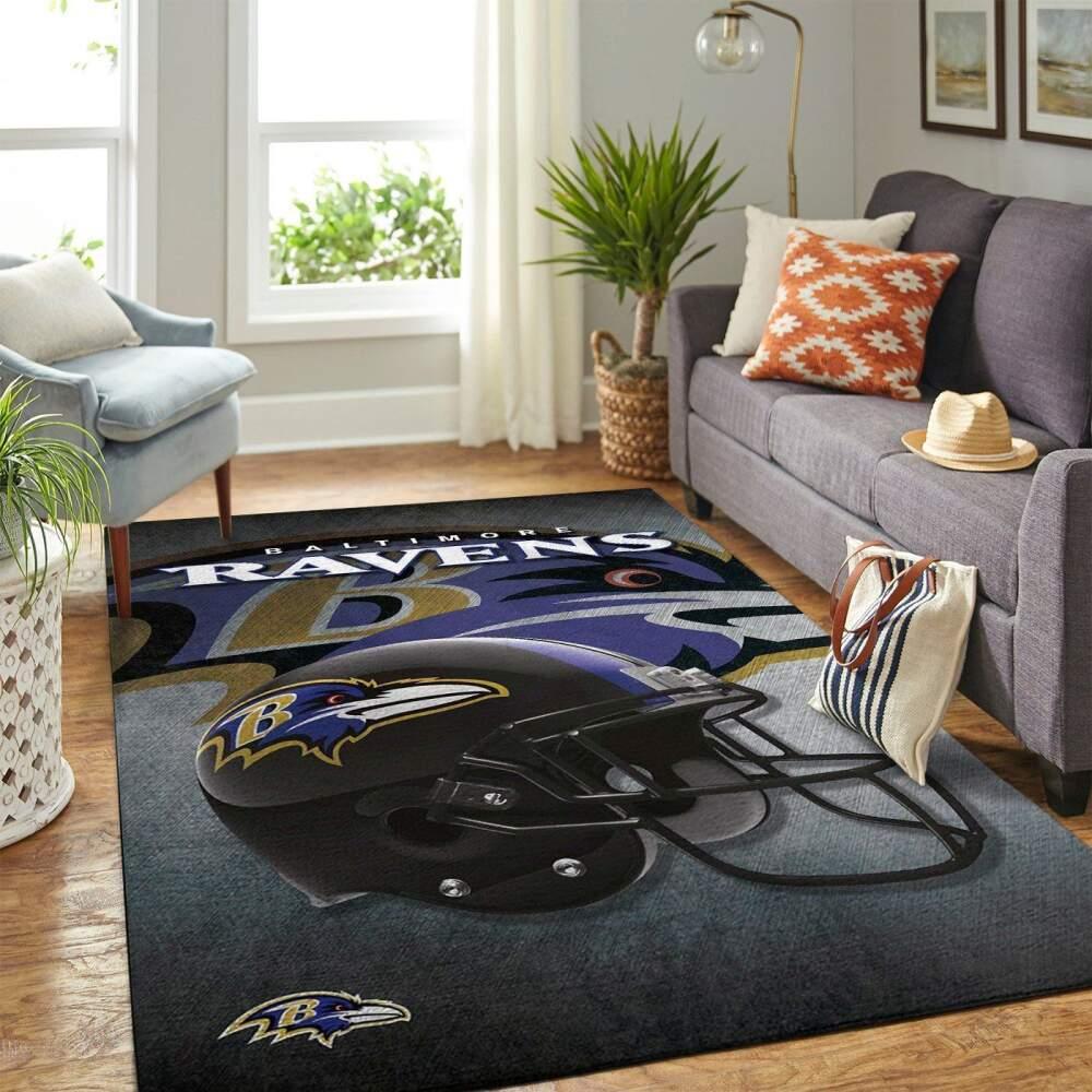 NFL Baltimore Ravens Area Rug Non-Slip Football Carpet