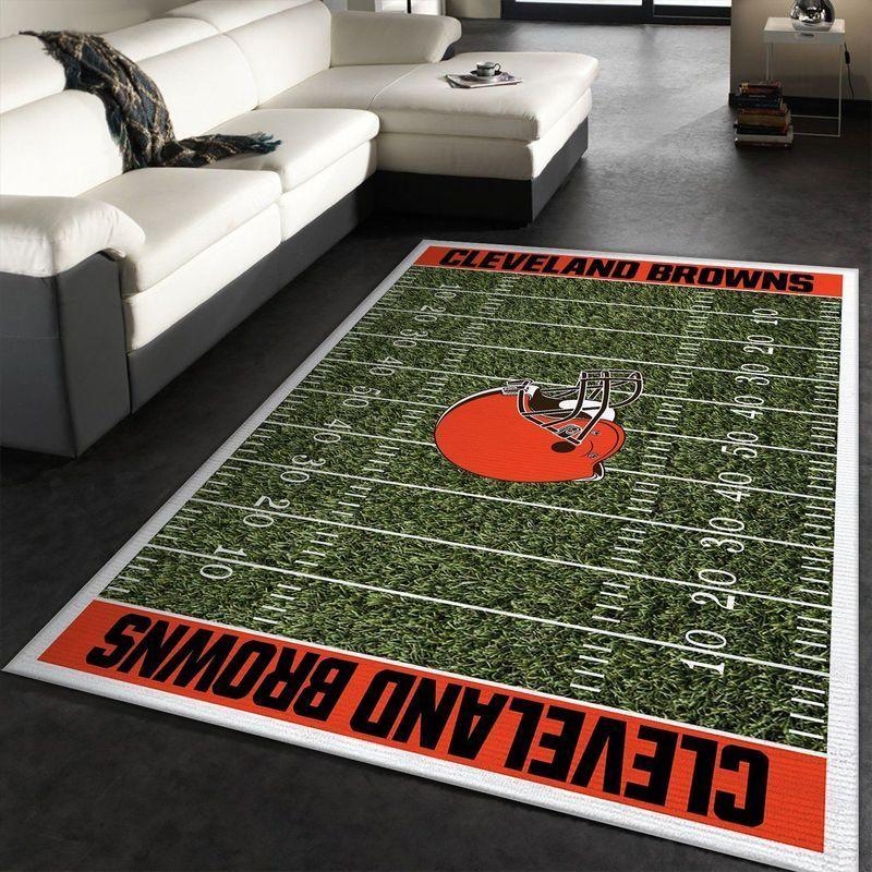 NFL Cleveland Browns Area Rug Football Field Carpet Floor Decor Home DÃ©cor