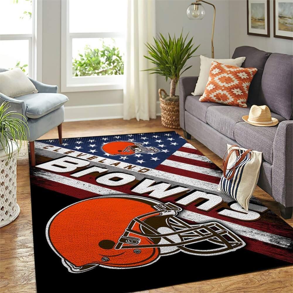 NFL Cleveland Browns Rectangle Rug Personalized Non-Slip Carpet