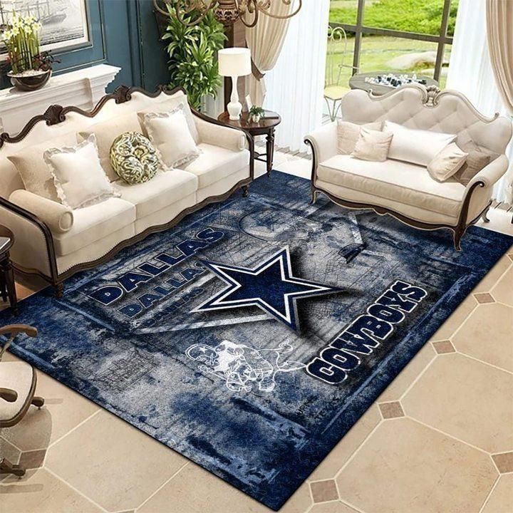 NFL Dallas Cowboys Rectangle Rug Personalized Non-Slip Carpet