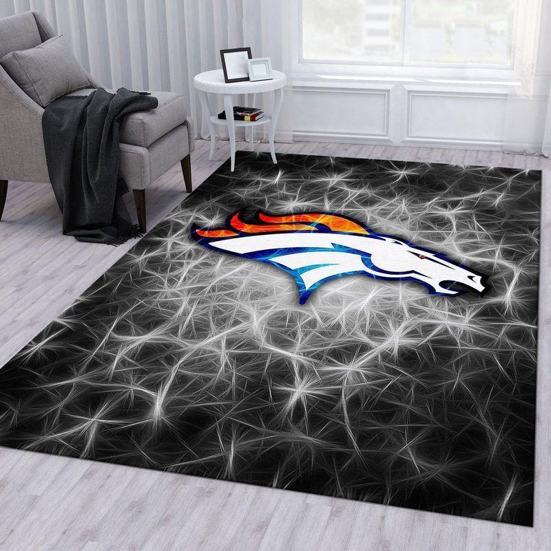 NFL Denver Broncos Rectangle Rug Personalized Non-Slip Carpet