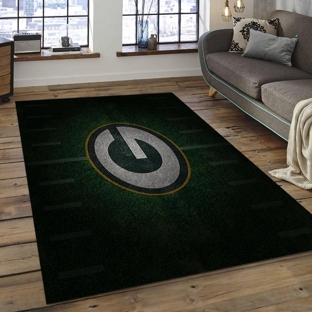 NFL Green Bay Packers Rectangle Rug Personalized Non-Slip Carpet