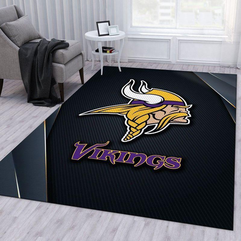 NFL Minnesota Vikings Rectangle Rug Personalized Non-Slip Carpet