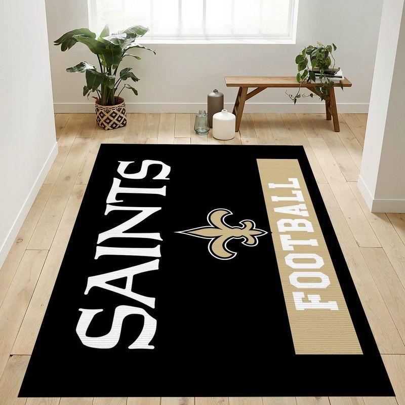 NFL New Orleans Saints Rectangle Rug Personalized Non-Slip Carpet