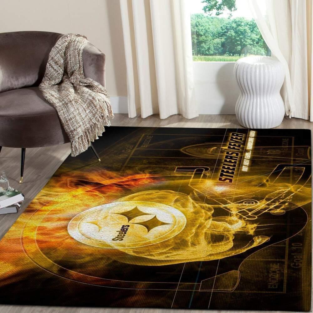 NFL Pittsburgh Steelers Rectangle Rug Personalized Non-Slip Carpet