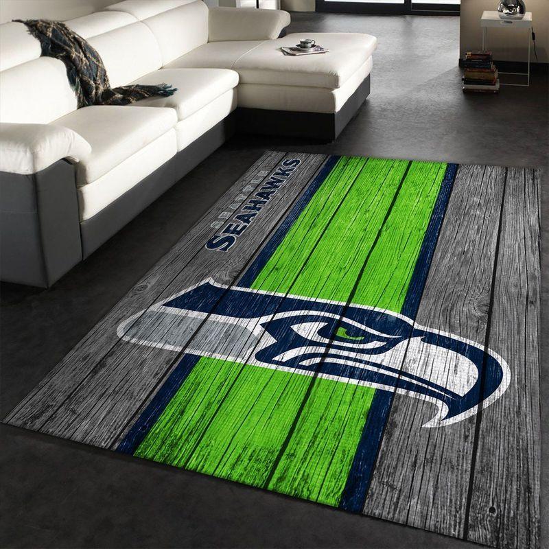 NFL Seattle Seahawks Rectangle Rug Personalized Non-Slip Carpet
