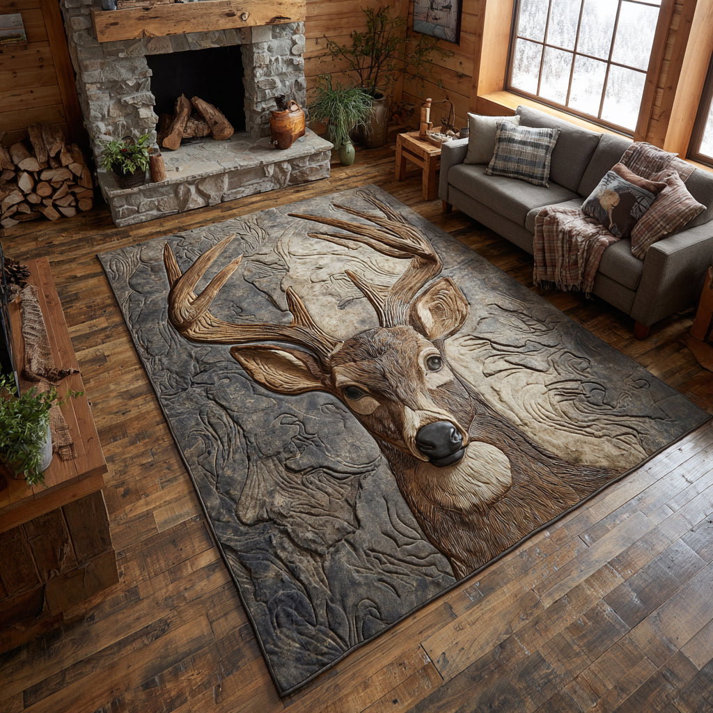 Noble Deer Area Rug - Non-Slip Washable 3D Print Rug for Living Room & BedroomTVC2108127