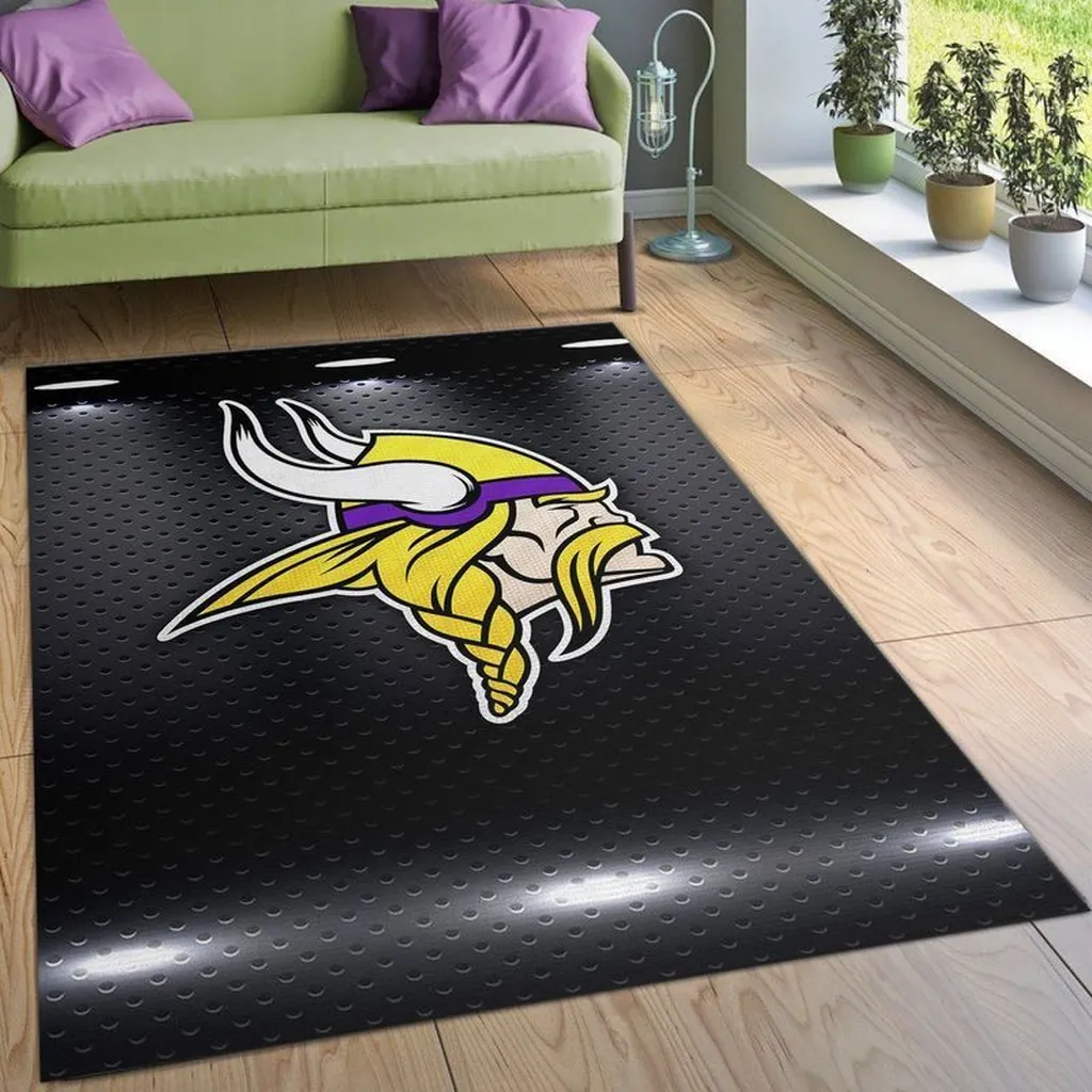 Norse Mythology Inspired Viking Rug Black and Yellow