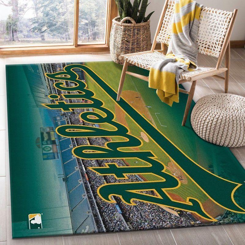Oakland Athletics Area Rug Mlb Baseball Team Logo Carpet