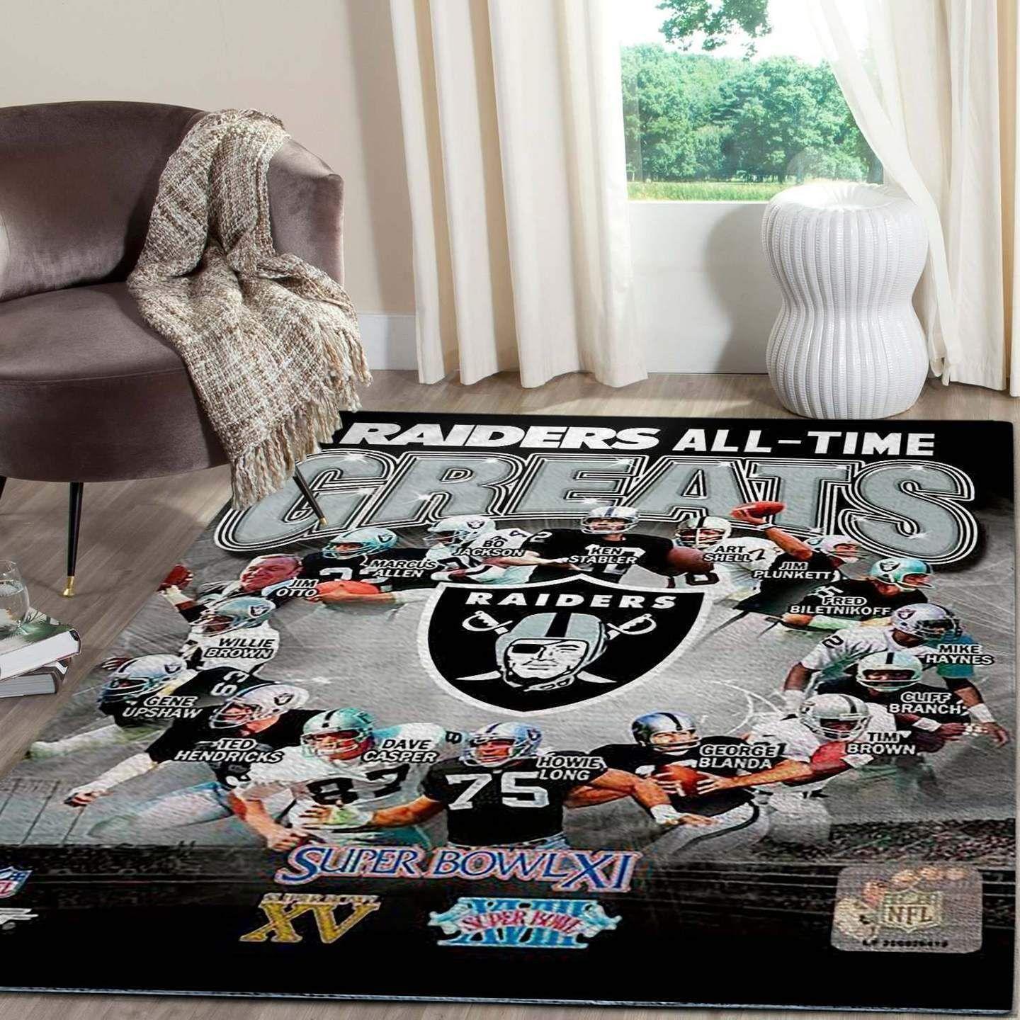 Oakland Raiders Area Rug Football Living Room Carpet Home Rug Carpet