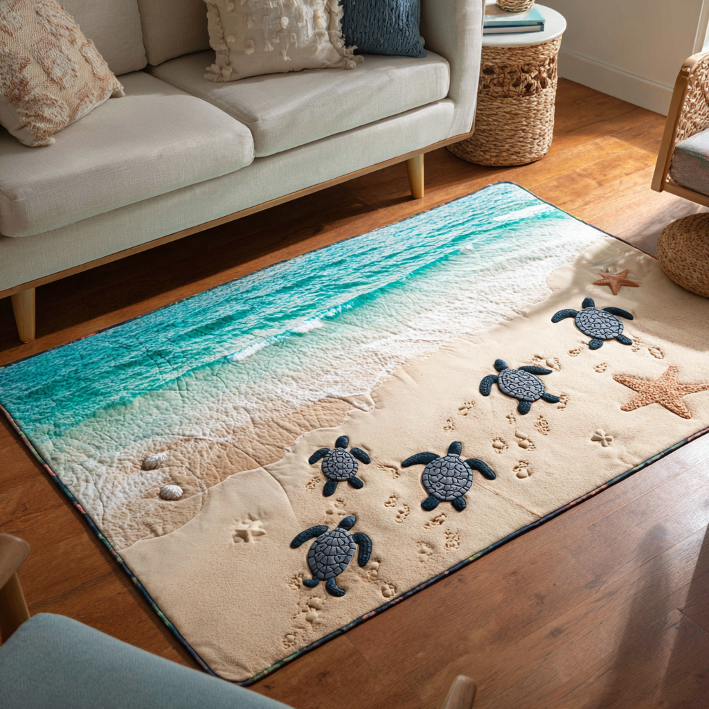 Ocean Turtle Area Rug - Non-Slip Washable 3D Print Rug for Living Room & BedroomTVC2108126