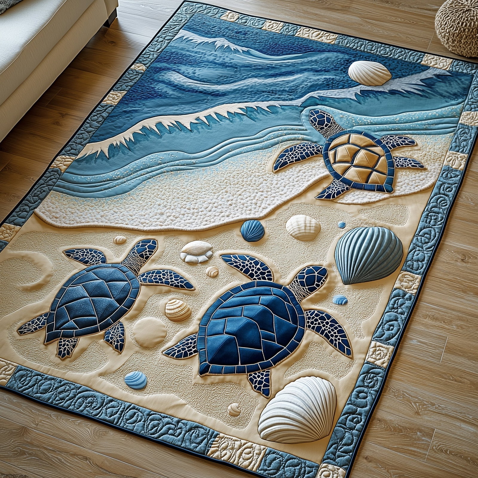 Ocean Whisper Area Rug - Non-Slip Washable 3D Print Rug for Living Room & BedroomTVC2108145