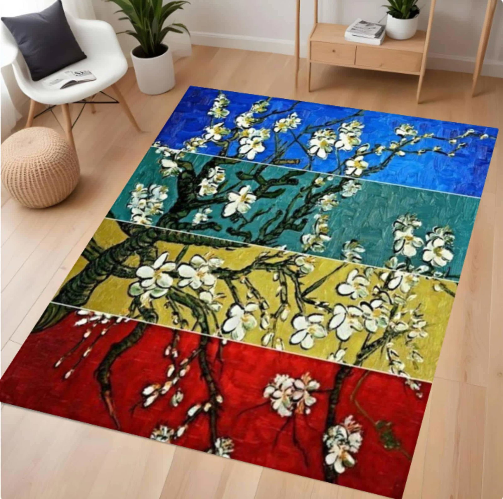 Of Gogh Almond Blossom Rug Washable Art DecorTVC1708372
