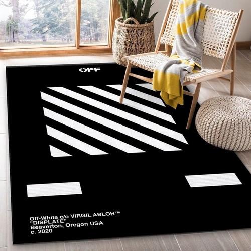 Off White Displate Stripes Area Rug Fashion Brand Rug Home Decor Floor