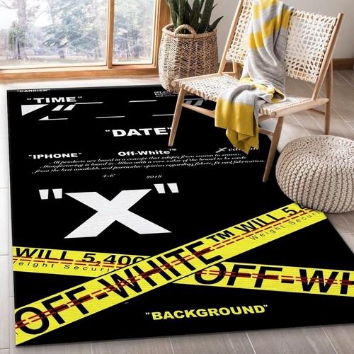 Off White Logo Area Rugs Living Room Carpet Christmas Gift