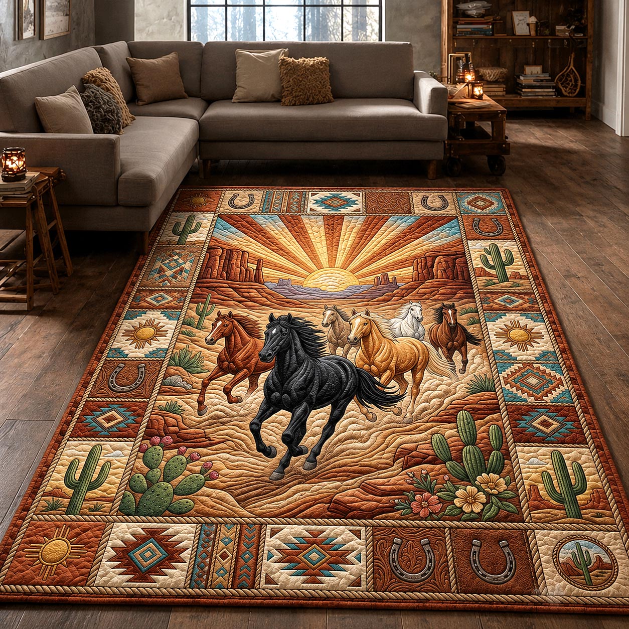 Open Range Area Rug - Non-Slip Washable 3D Print Rug for Living Room & BedroomTVC2108158