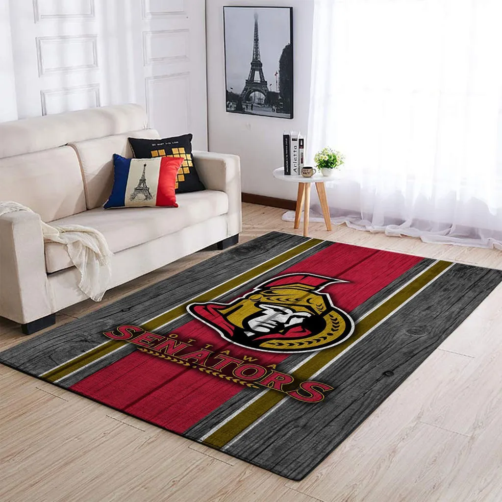 Ottawa Senators Rug - Hockey for Home Decor Black and Red