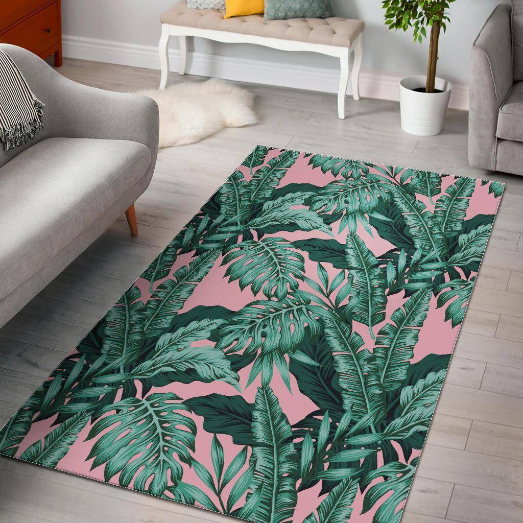 Palm Leaves Floral Tropical Hawaiian Pattern Print Area Rug