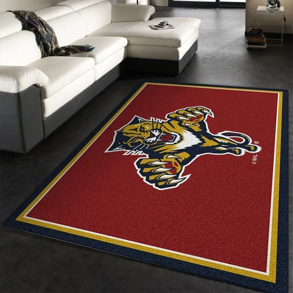 Panther Area Rug for Stylish Living Room Decor Red and Yellow