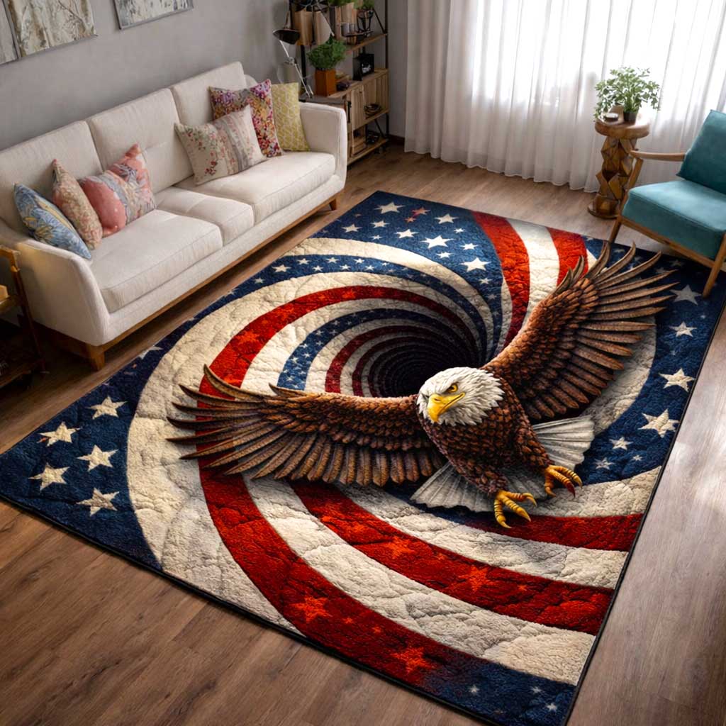 Patriot Wings Area Rug - Non-Slip Washable 3D Print Rug for Living Room & BedroomTVC2108157