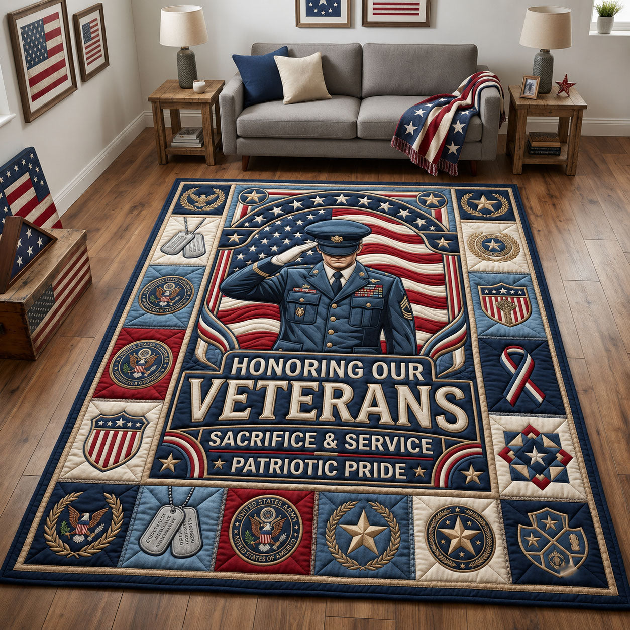 Patriotic Pride Area Rug - Non-Slip Washable 3D Print Rug for Living Room & BedroomTVC2108989