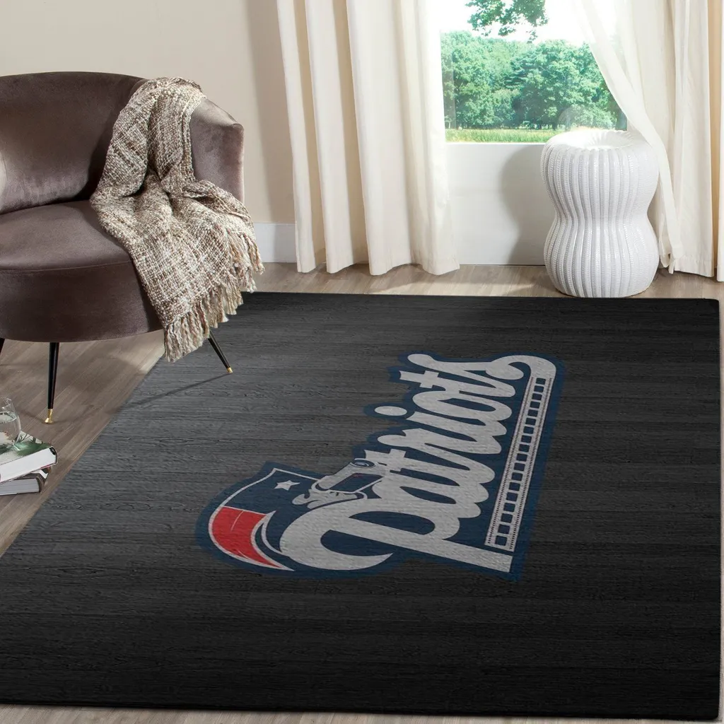 Patriots Area Rug Perfect for Living Room Decor Black and Blue