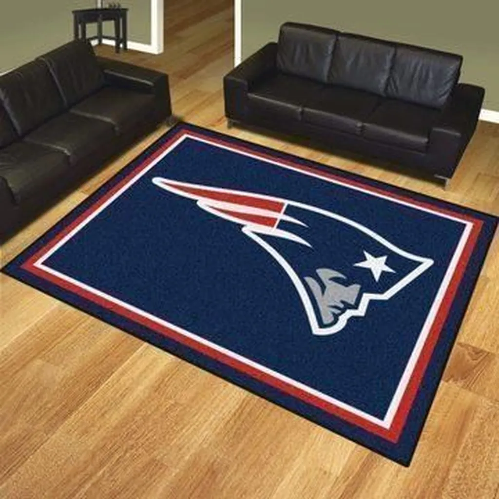 Patriots Living Room Mat Team Spirit Rug Blue and Red