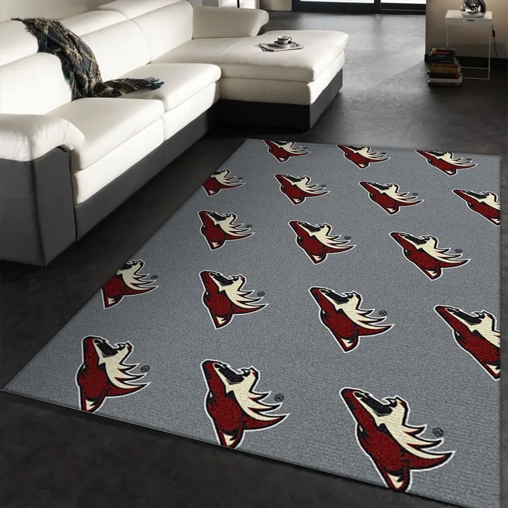 Patterned Rug for Living Room Home Floor Decor Mat Red and Gray