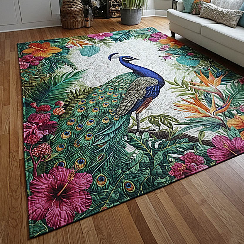Peacock Area Rug - Non-Slip Washable 3D Print Rug for Living Room & Bedroom (DesignTVC2108192