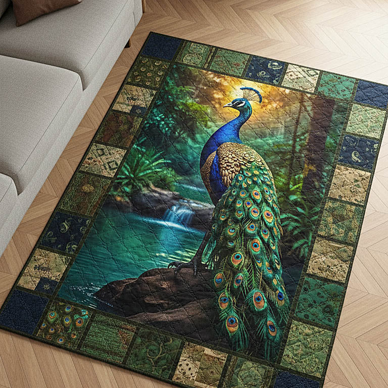 Peacock Area Rug - Non-Slip Washable 3D Print Rug for Living Room & BedroomTVC2108157