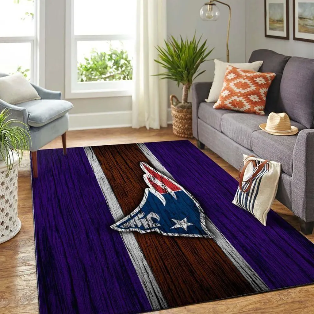 Philadelphia Eagles Rug - Football Field Area for Fans Purple and Brown