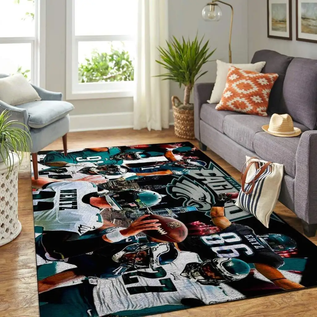 Philadelphia Eagles Rug - NFL Team Fan Football Decor Green and White