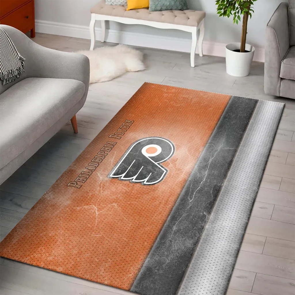 Philadelphia Flyers Rug - Durable Floor for Home Black and Orange