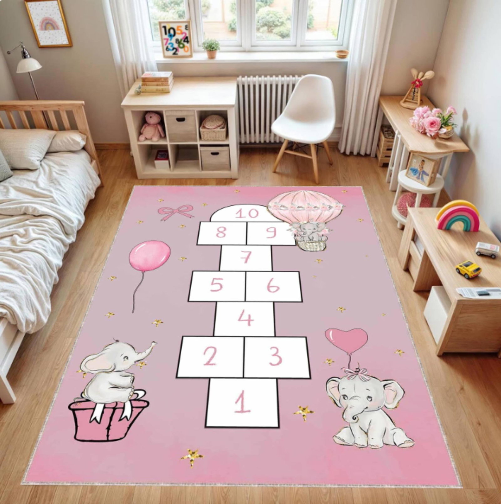 Pink Elephant Hopscotch MatTVC1708381