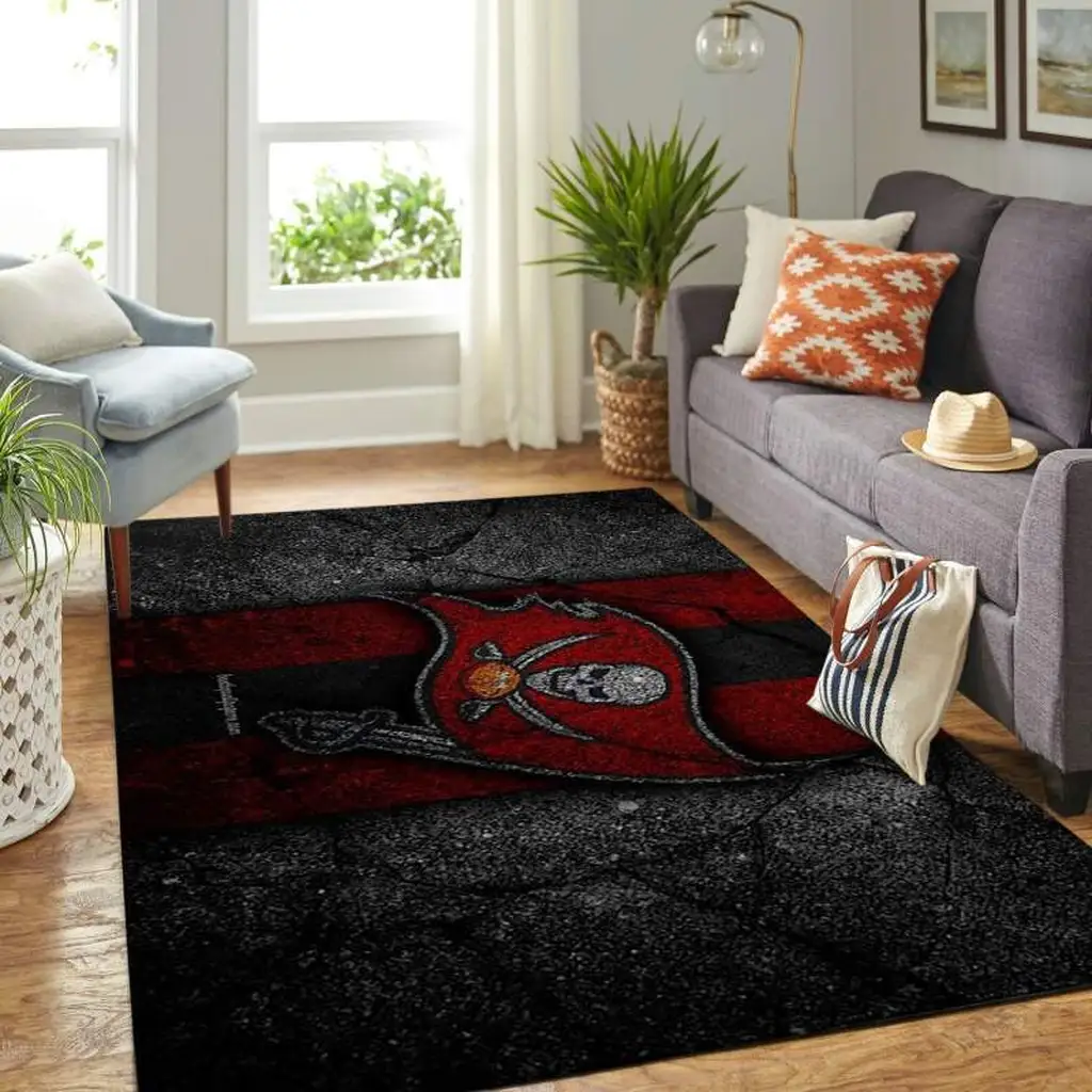 Pirate Skull Rug for Unique Living Room Floor Decor Black and Red