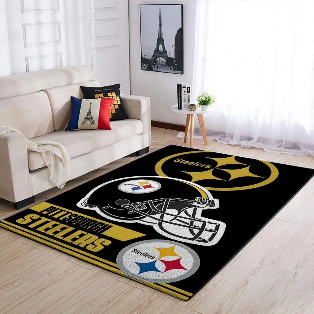 Pittsburgh Steelers Rug - NFL Football Fan Carpet Black and Yellow