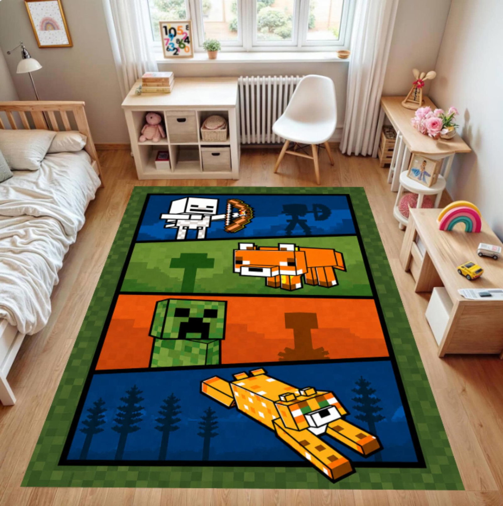 Pixel Adventure Kids Rug Play Rug in Block Style WashableTVC1708375