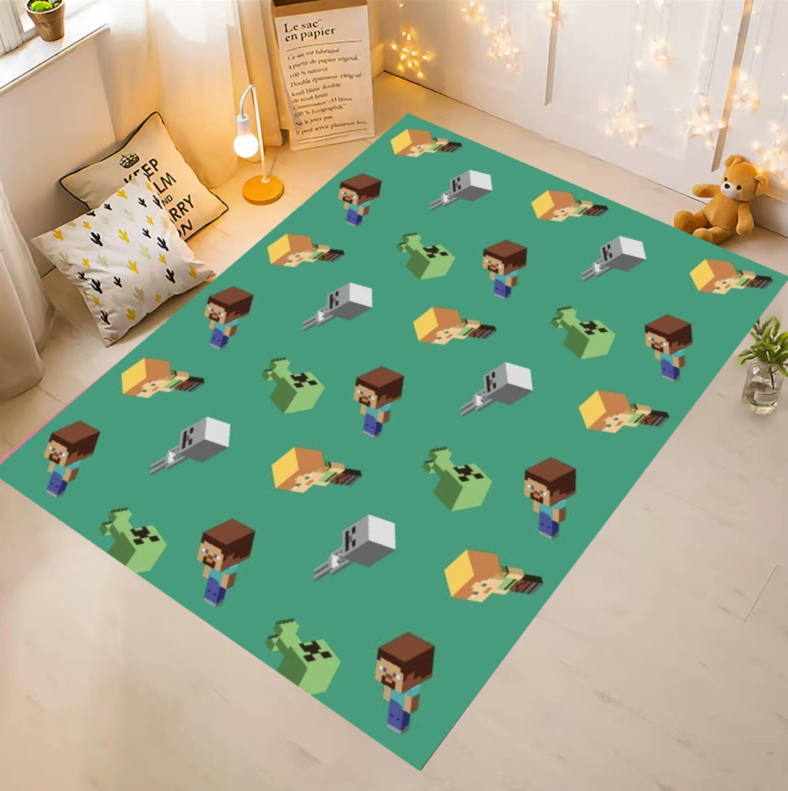 Pixel Gamer Area Rug, Kids Playroom CarpetTVC1708394
