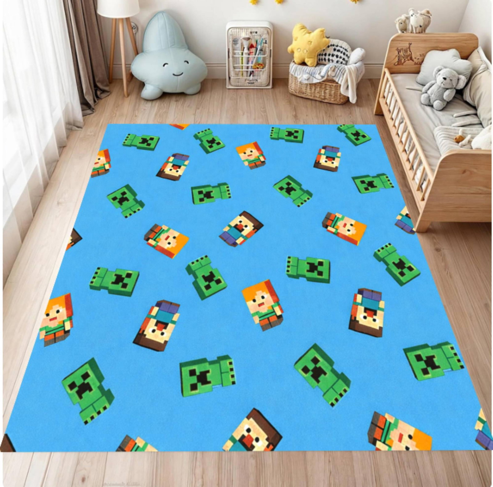 Pixel Gaming Rug for Kids Retro Block Playroom Rug GamerTVC1708374