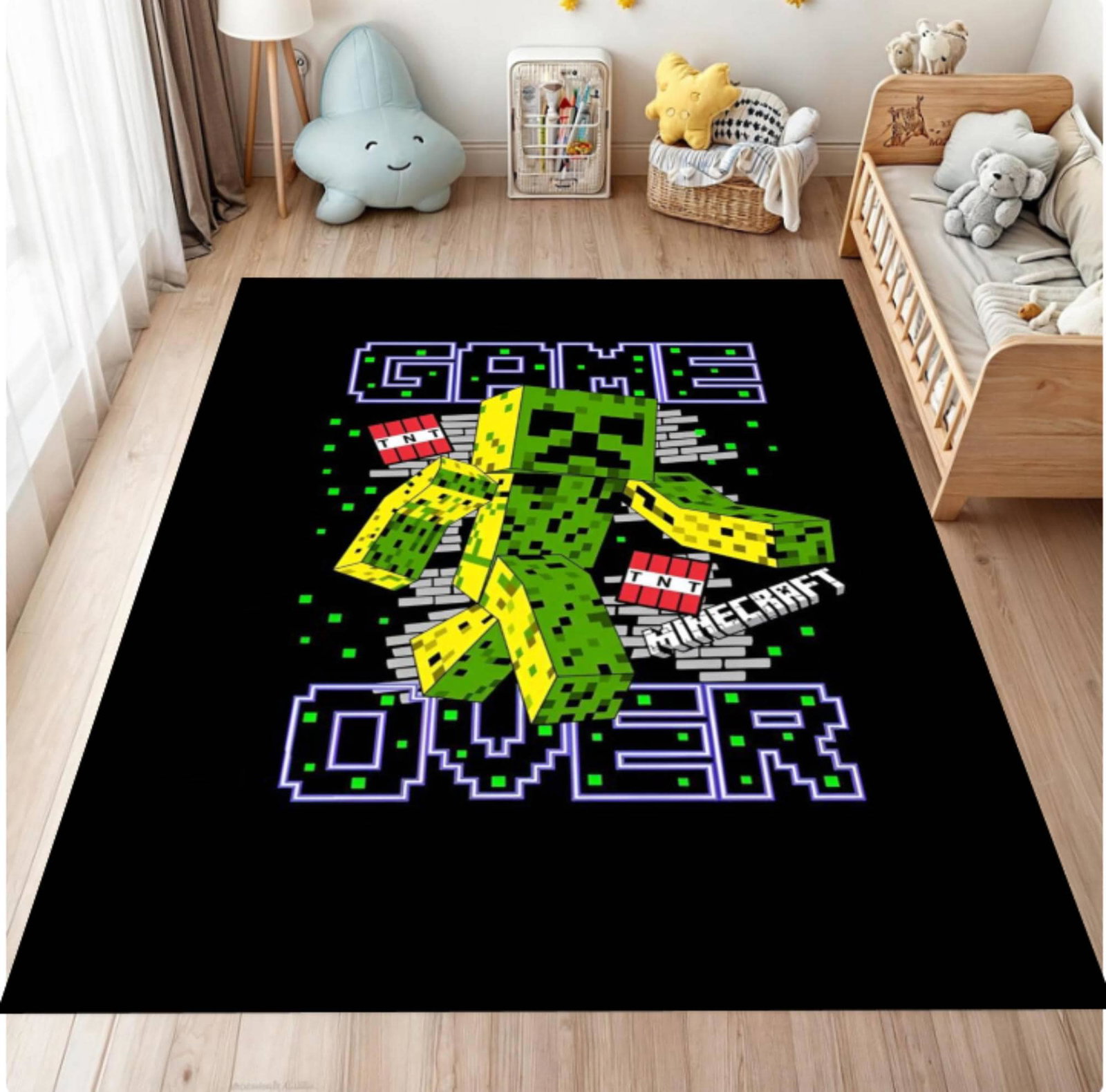 Pixel Monster Game-over-tapijt Washable Kids Playroom RugTVC1708371