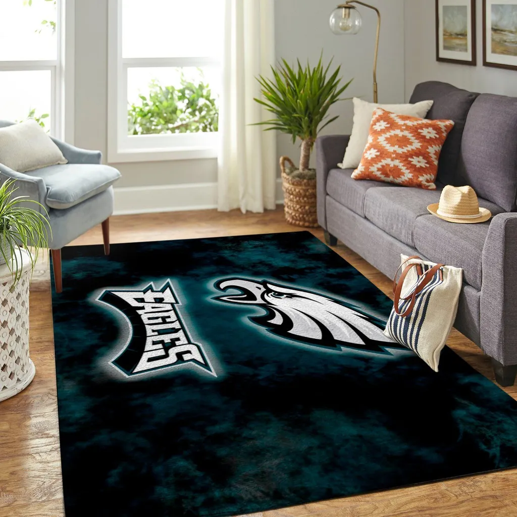Playful Anime Art Rug for Living Room Decor Black and White