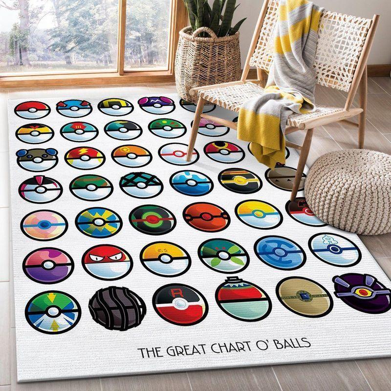 Poke Balls Anime Area Rug Carpet