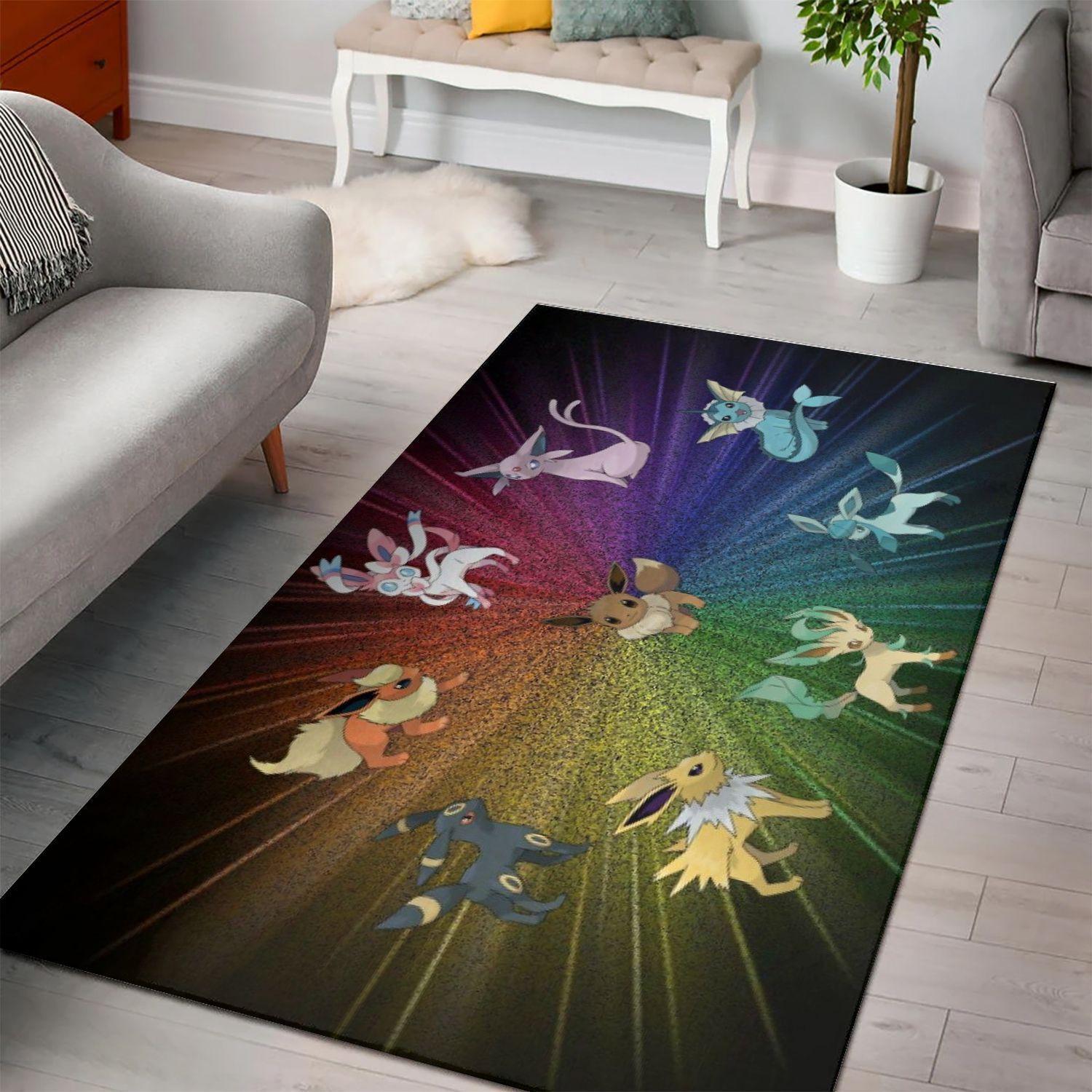 Pokemon Eeveelutions Area Rugs Cute Video Game Movie Living Room Carpet Home Rug Carpet