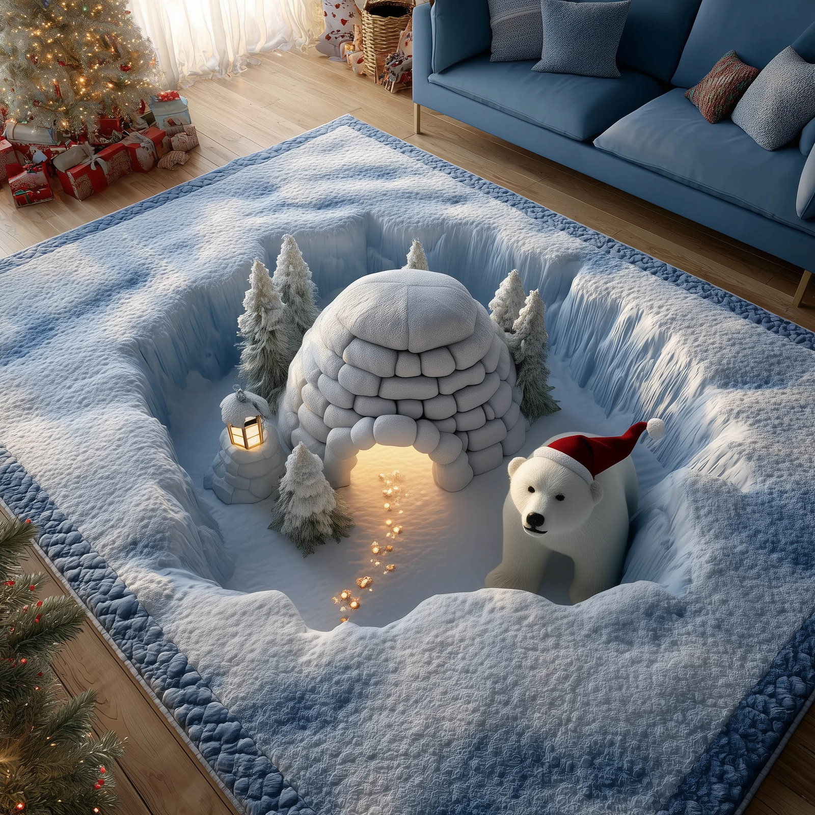 Polar Journey Area Rug - Non-Slip Washable 3D Print Rug for Living Room & BedroomTVC2108157