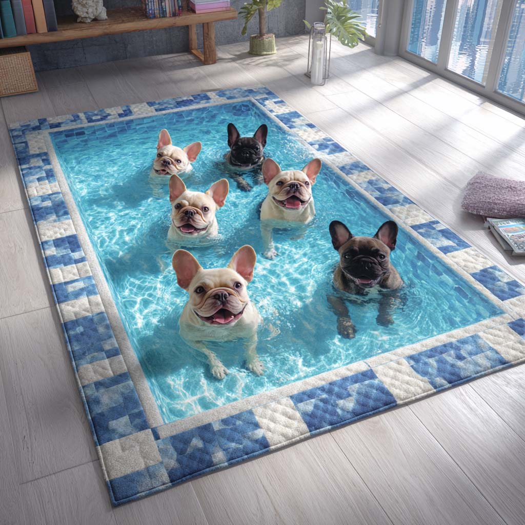 Pure French Bulldog Area Rug - Non-Slip Washable 3D Print Rug for Living Room & BedroomTVC210871