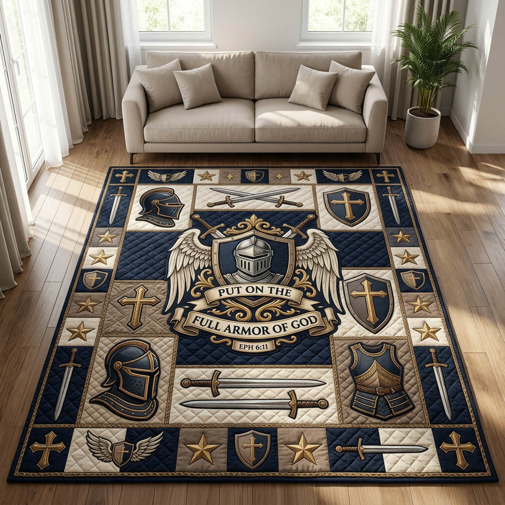 Put On The Full Armor Of God Area Rug - Non-Slip Washable 3D Print Rug for Living Room & Bedroom (DesignTVC2108191