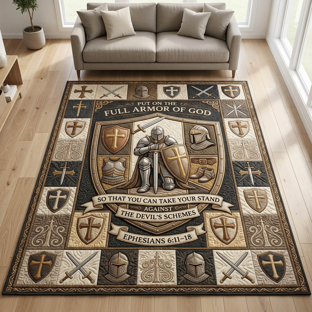 Put On The Full Armor Of God Area Rug - Non-Slip Washable 3D Print Rug for Living Room & BedroomTVC2108157